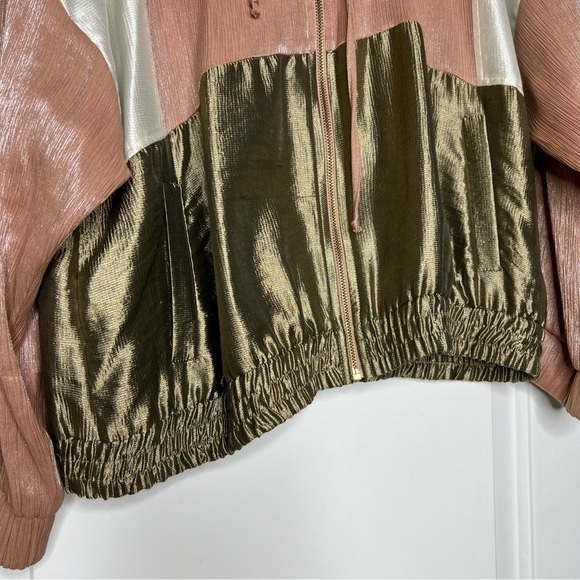 Zara Color Block Hooded Zip Front Jacket Windbreaker size large - Picture 5 of 14